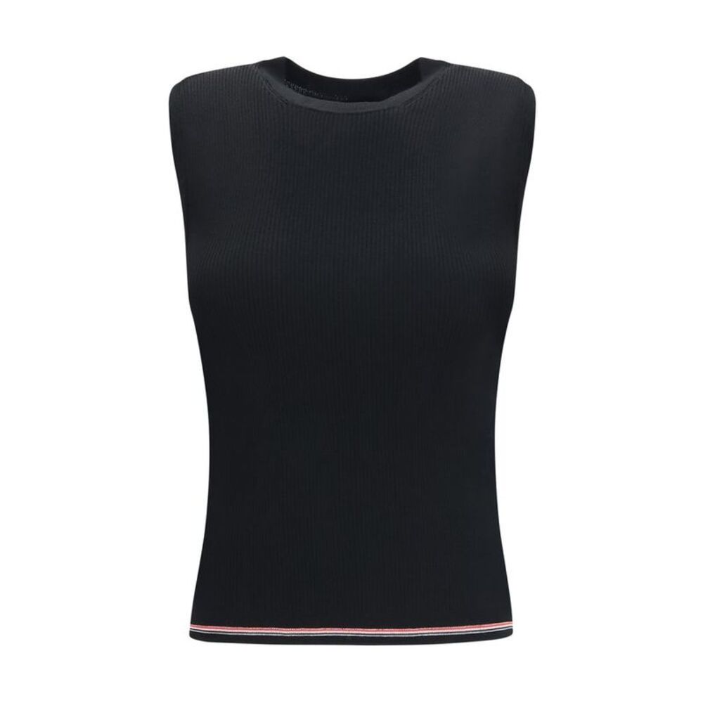 Thom Browne Black Wool Oves Aries Sleeveles Women's T-Shirt